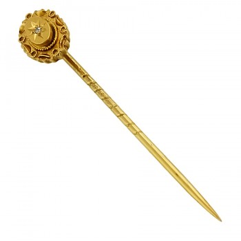 15ct Gold Diamond Stick pin Brooch
